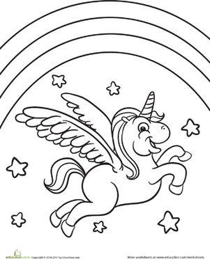 301x372 Unicorn Rainbow Coloring Pages