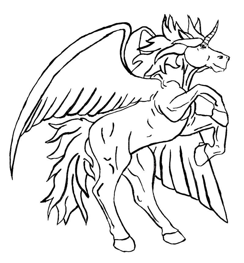 800x864 Unicorn Pegasus Coloring Pages Tattoo Page