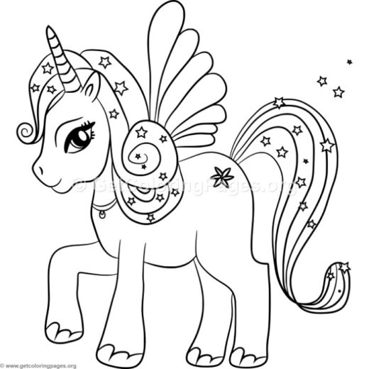 520x520 Fairy And Unicorn Coloring Pages
