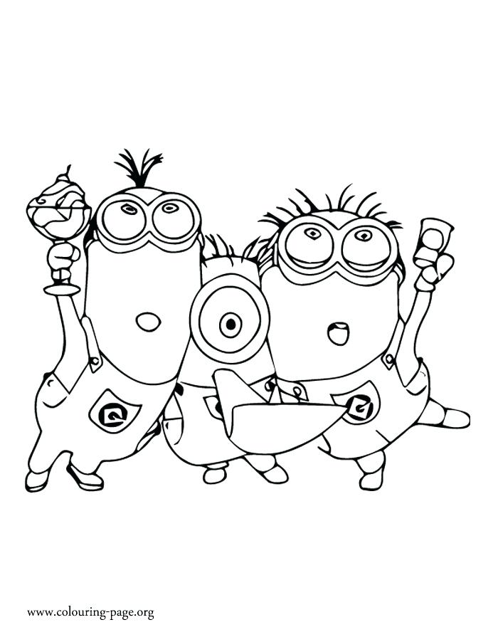 700x902 Movie Coloring Pages The Three Minions Are Singing And Dancing