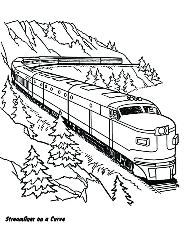 600x742 Coloring Pages Freight Train