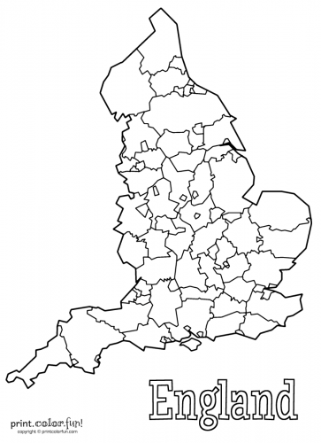 363x500 Map Of England Coloring Page