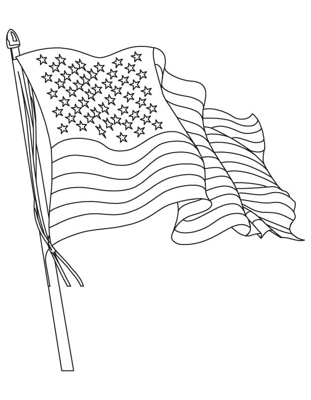 630x810 Waving American Flag Coloring Page
