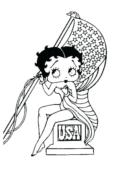 511x750 Betty Boop Coloring Pages Coloring Pages Posing With United States