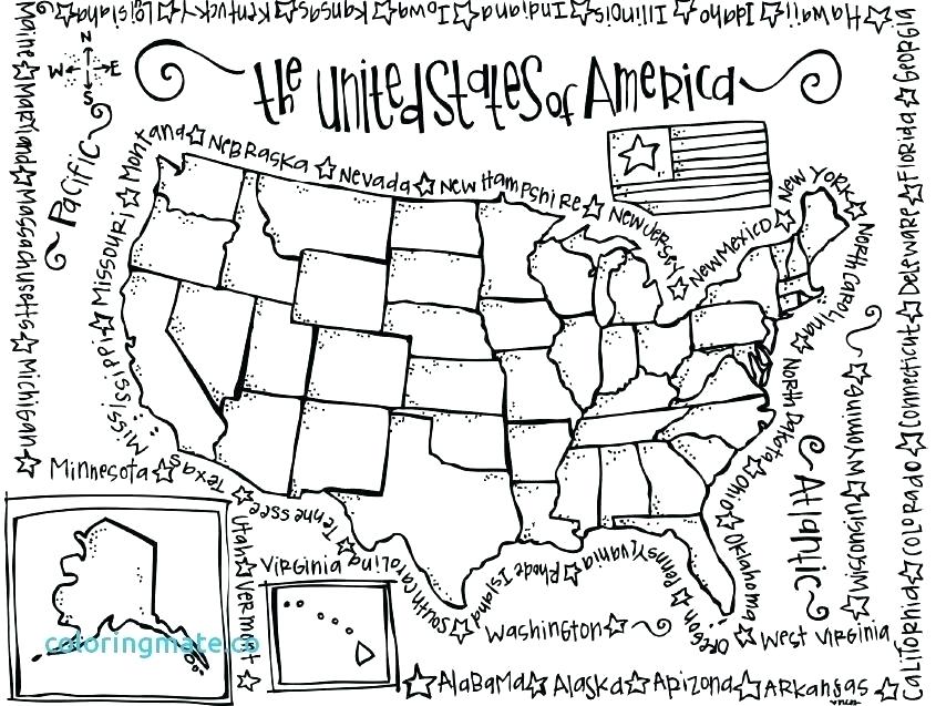 845x637 Map North America Coloring Page Kids Coloring United States