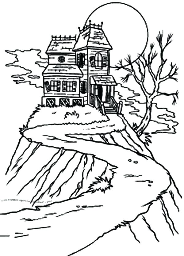 600x835 Gingerbread House Coloring Pages Pdf Happy Haunted Sun Up