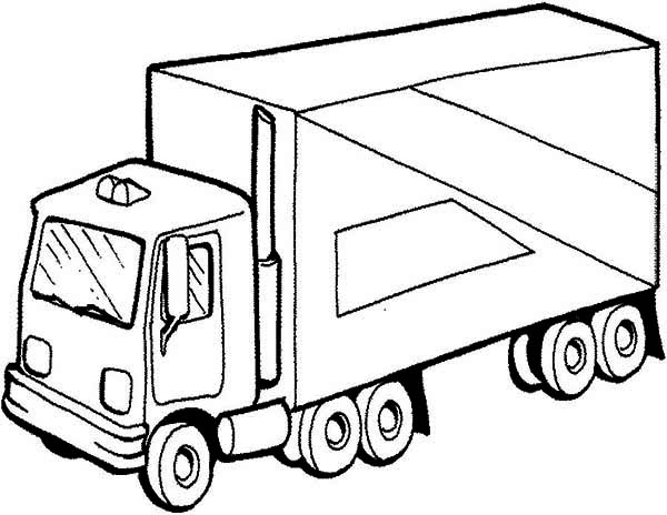 600x464 Mail Truck Coloring Page