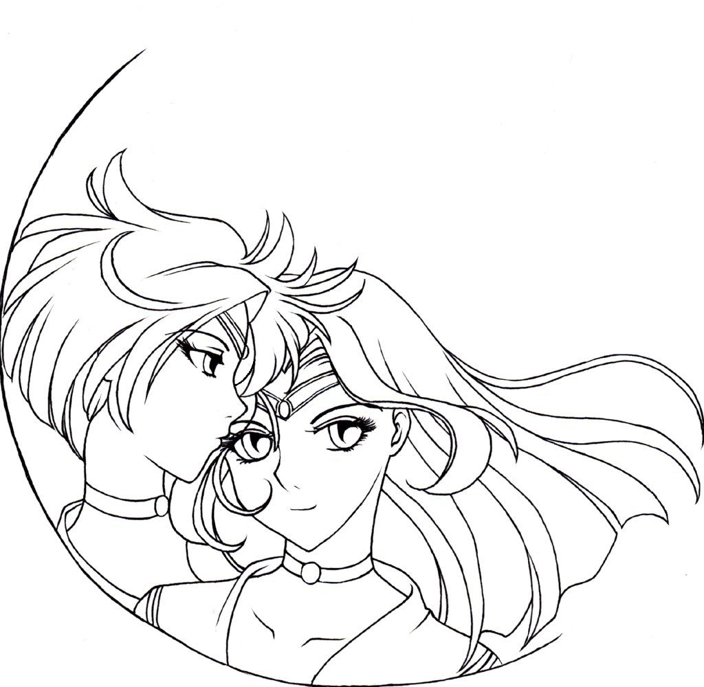 1024x1000 Sailor Neptune Coloring Pages Sailor Uranus And Neptune Coloring