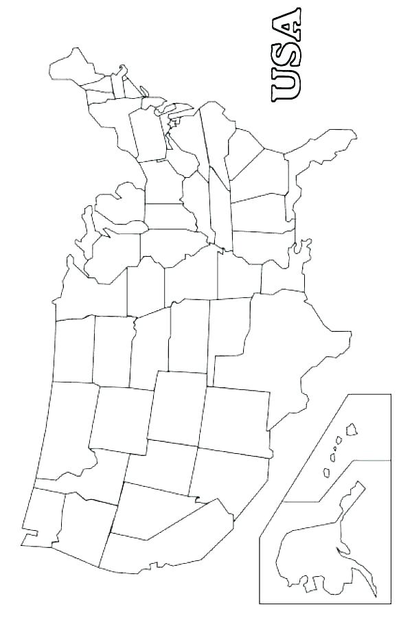 600x900 Us Map Coloring Page