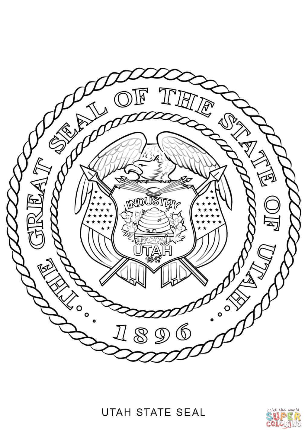 1020x1440 Inspiring Utah State Seal Coloring Page Printable Pics For Flower