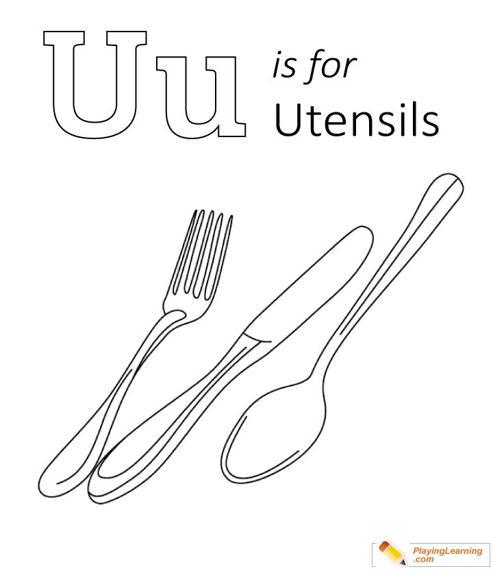 720x830 U Is For Utensil Coloring Page For Kids