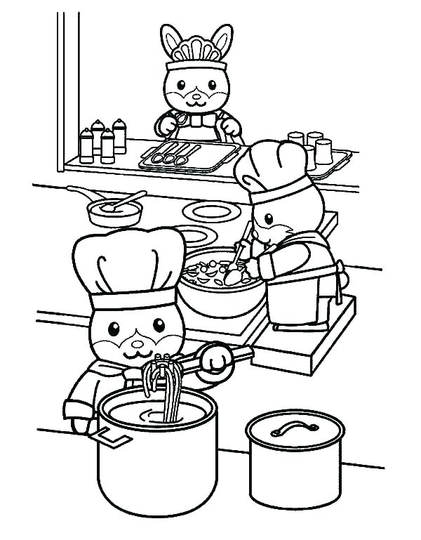 600x769 Kitchen Coloring Page