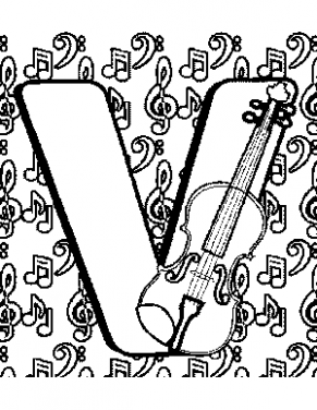 291x376 Letter V Coloring Page