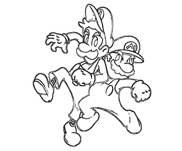 600x499 Coloring Pages Animals Free Printable And Stand In Line Luigi
