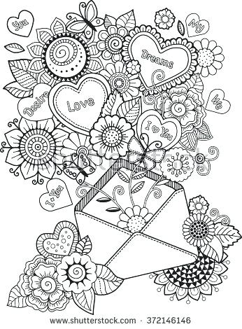346x470 Love Coloring Pages For Adults With Love Letter I Love You A Adult