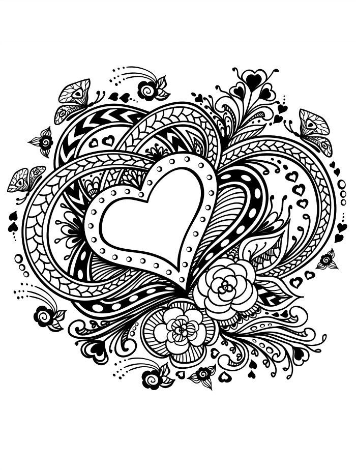 700x924 Free Printable Valentines Adult Coloring Pages