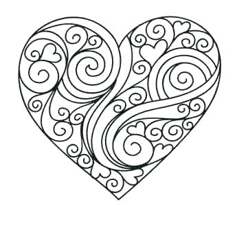 361x345 Valentine Heart Coloring Pages Free Kids Valentines Day Heart