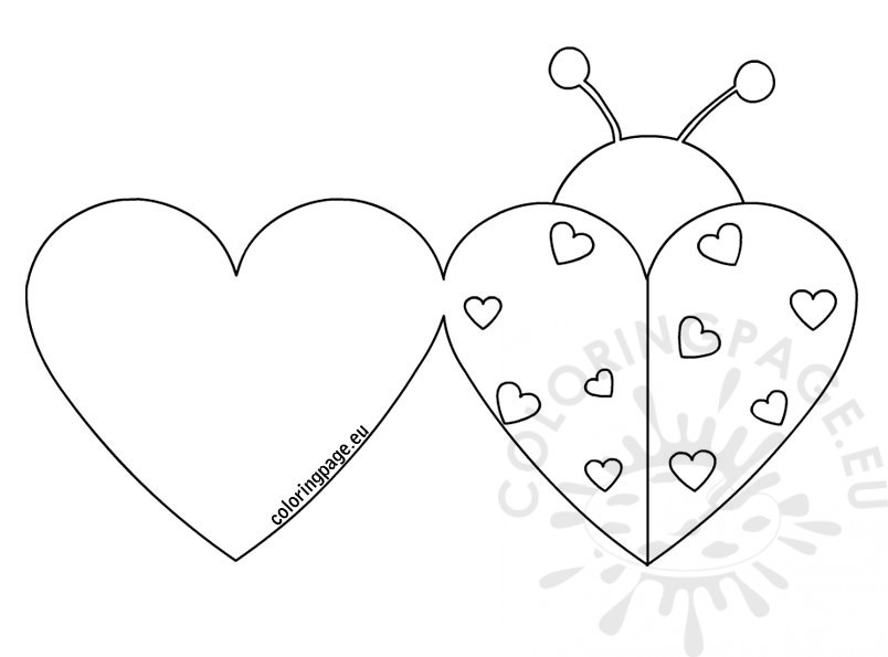 804x595 Ladybug Valentine Cards Coloring Page