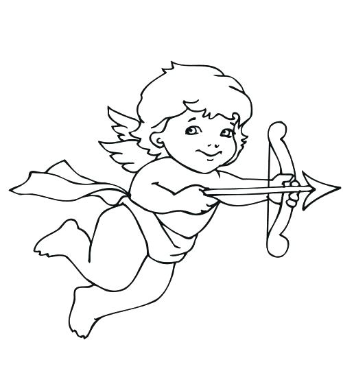500x560 Cupid Coloring Page Printable Valentines Day Coloring Page