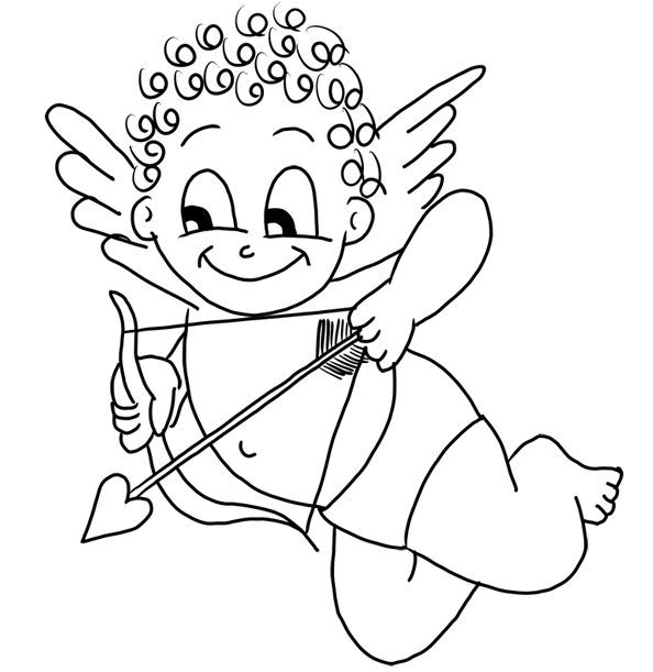 594x611 Cupid Coloring Page Coloring Book