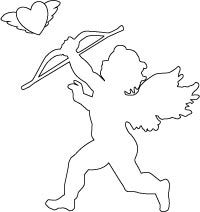 200x212 Best Photos Of Valentine Cupid Silhouette Coloring Pages