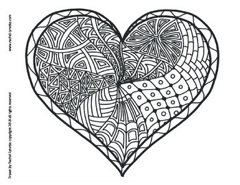 350x270 Heart Coloring Pages For Valentine's Day!