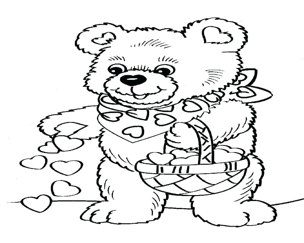 Valentine Teddy Bear Coloring Pages at GetDrawings | Free download