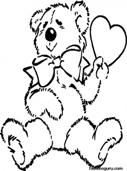 251x338 Valentines Day Cute Teddy Bear Coloring Page For Girls