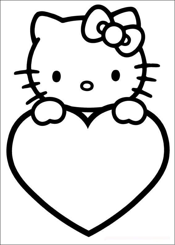 567x794 Valentines Day Coloring Pages Hello Kitty