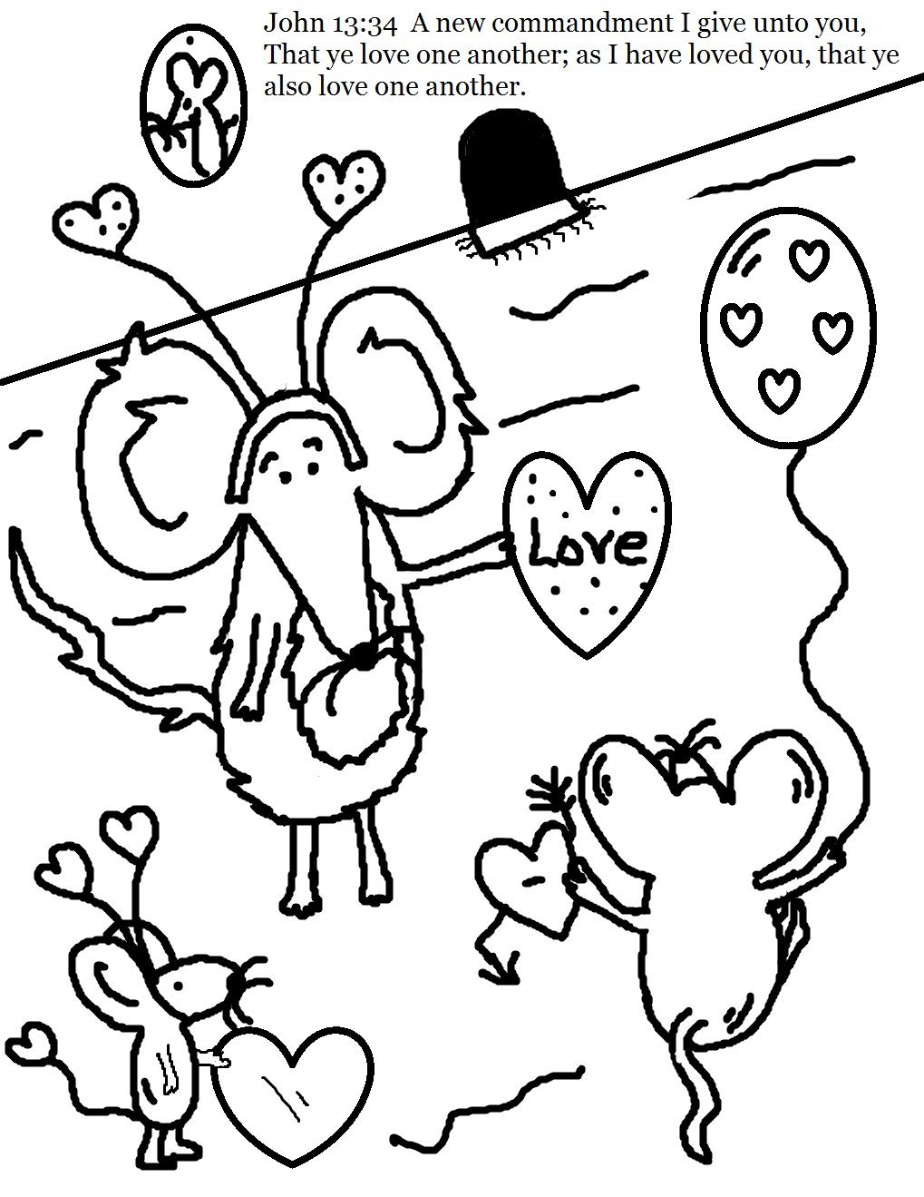 1019x1319 Valentine Mice John Coloring Page Valentine's Day Stuff