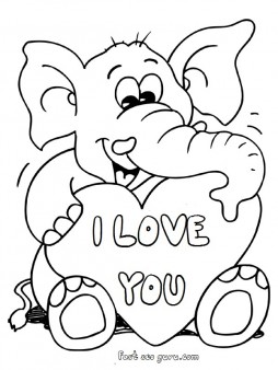 254x338 Printable Valentines Day Teddy Elephant Card Coloring Pages