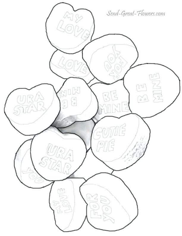 612x792 Valentine Hearts Coloring Pages Valentine Candy Hearts Coloring