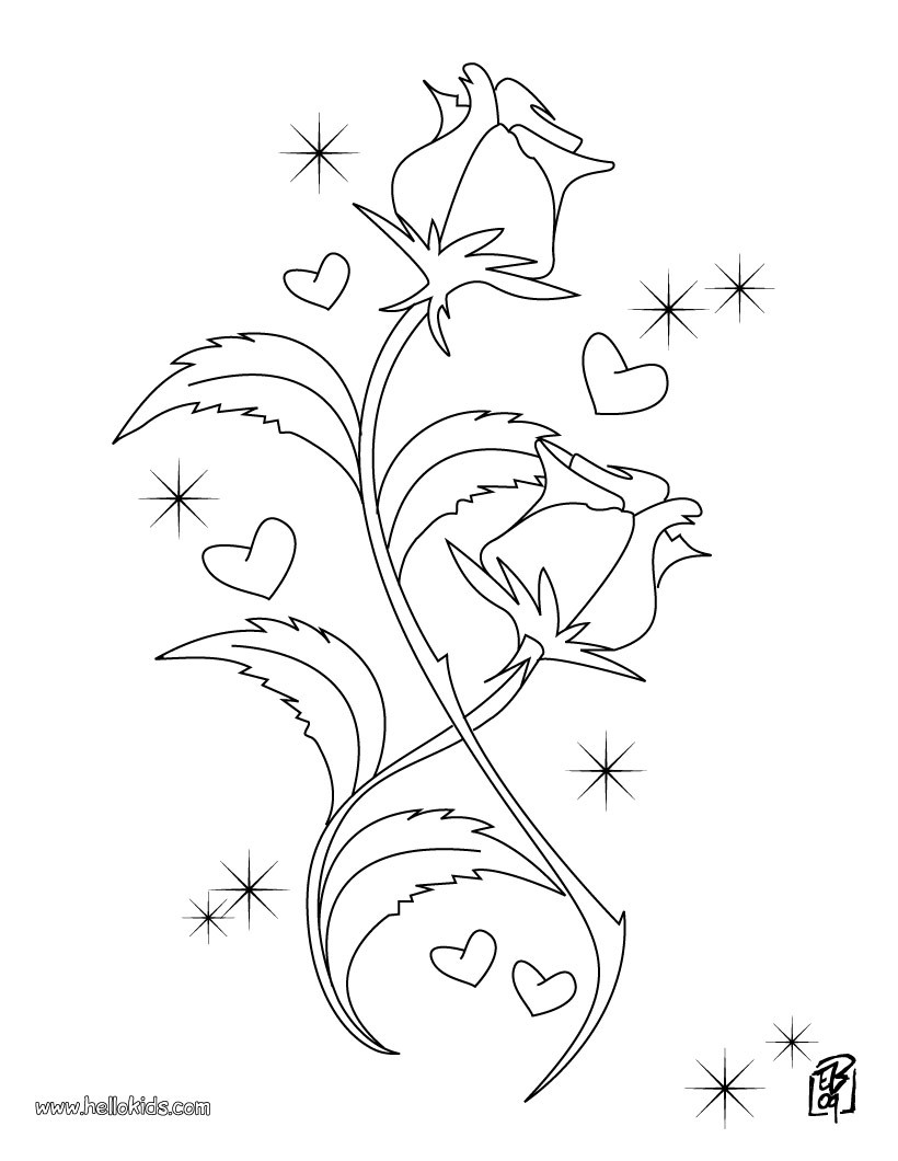 820x1060 Love Roses Coloring Pages