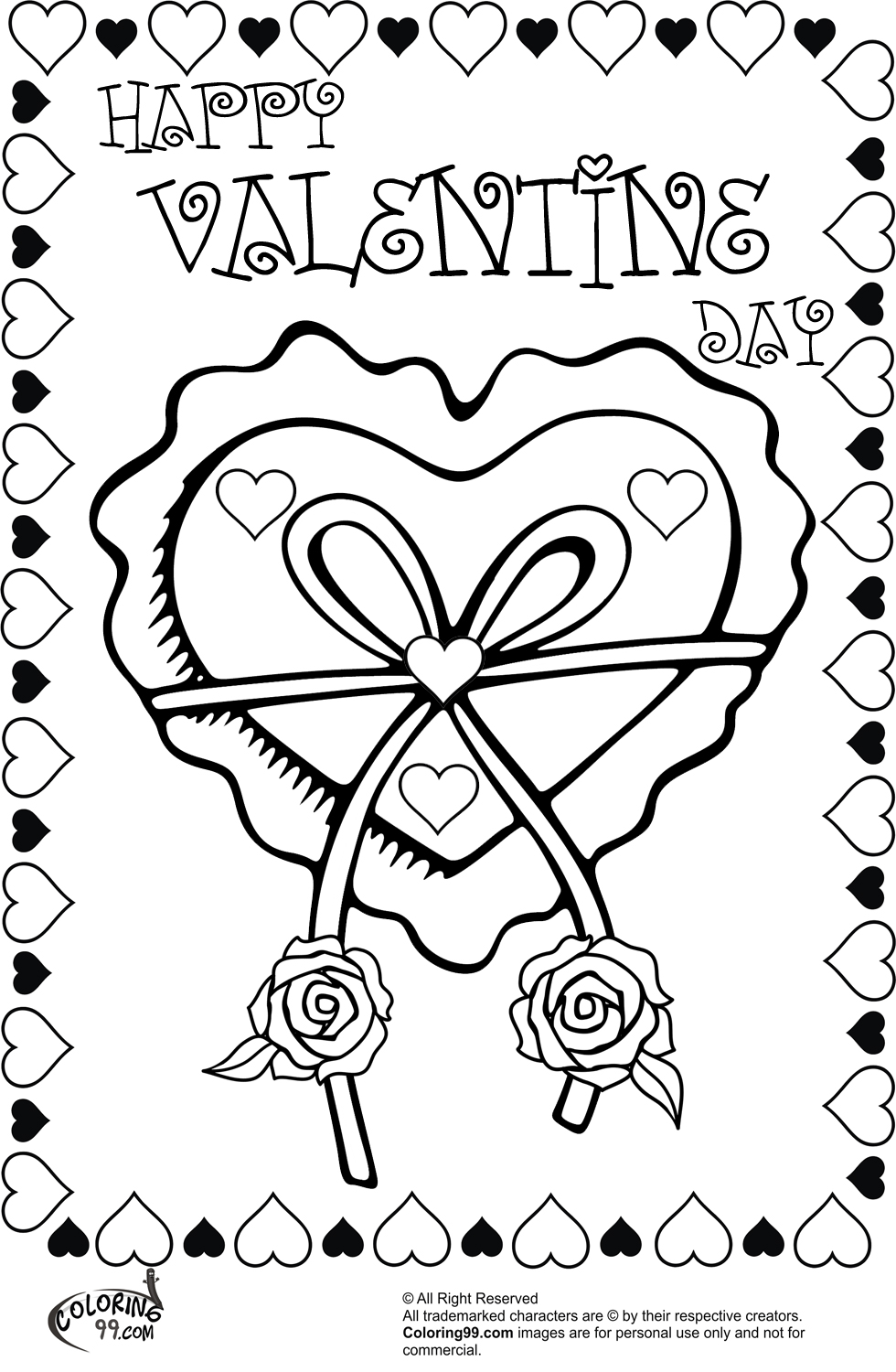 980x1500 Roses Valentine's Day Coloring Pages