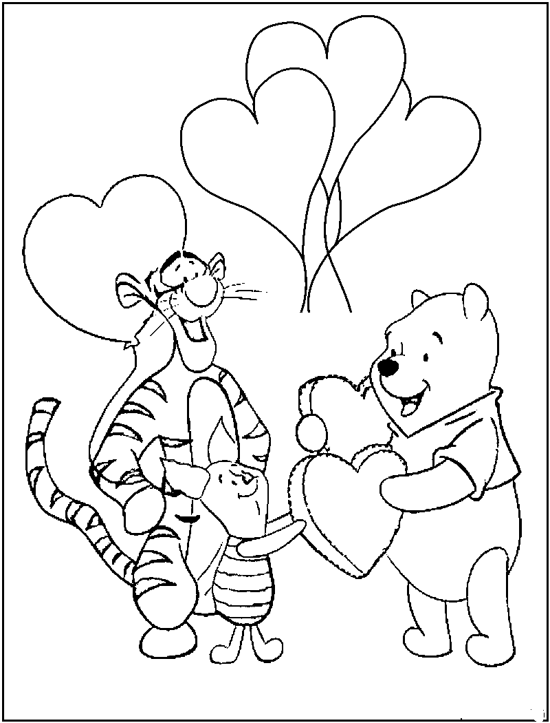 800x1050 Pooh Valentine Coloring Pages To Print Kids' Projects Ideas