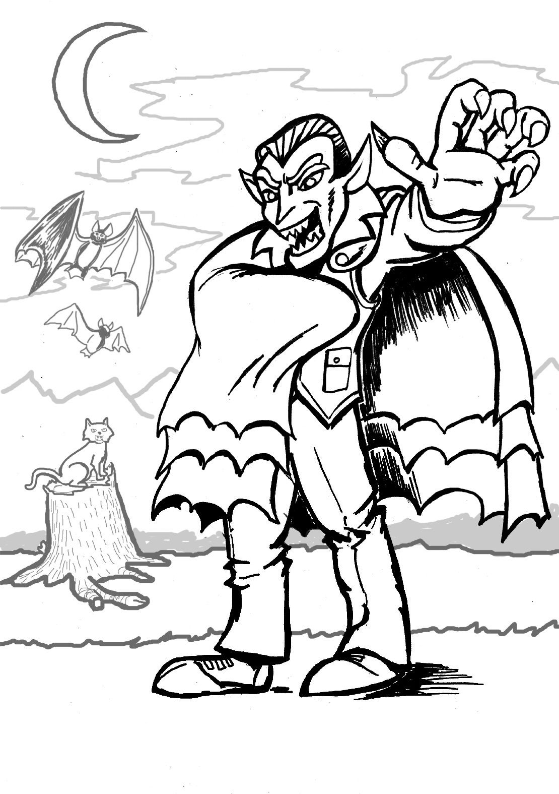1110x1575 Unbelievable Printable Vampire Coloring Pages For Kids Halloween