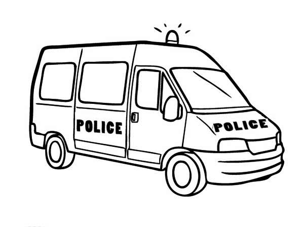 600x448 Police Car Van Type Coloring Page Color Luna