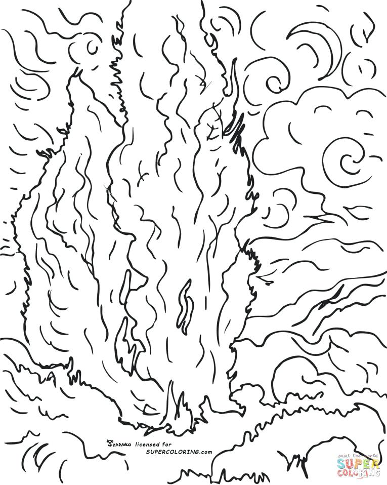 765x958 Still Life Coloring Pages Cypresses