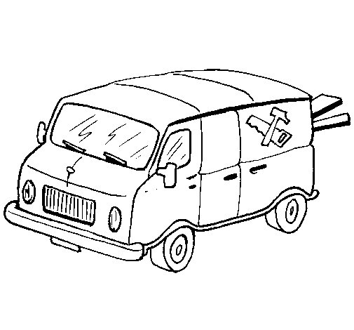 505x470 Carpenter's Van Coloring Page