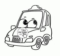 236x220 Cute Van Car Coloring Page For Toddlers, Transportation Coloring