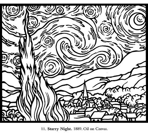 500x462 Van Gogh Stained Glass Coloring Book Photo Sharing
