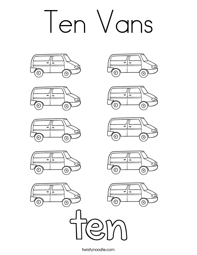 685x886 Ten Vans Coloring Page