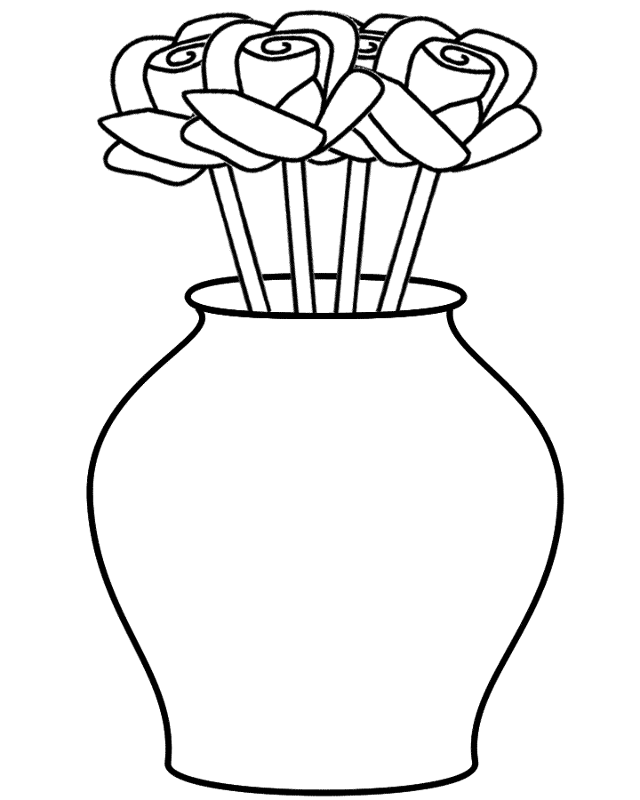 720x900 Flower Vase Coloring Page