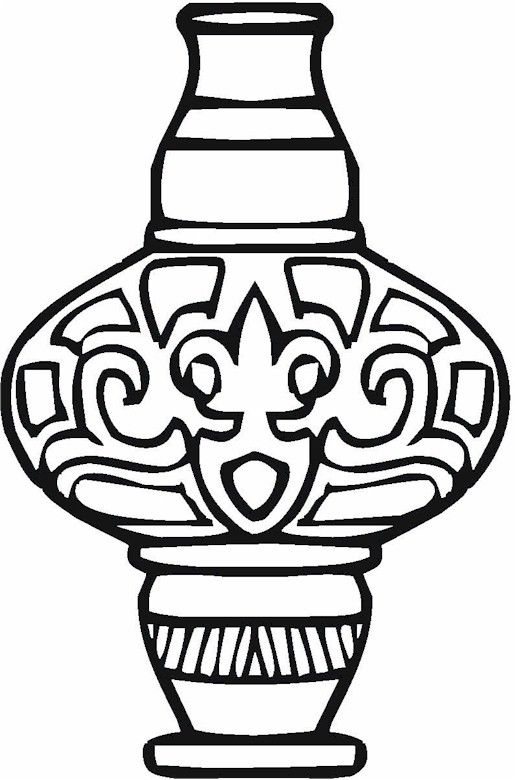 515x780 Vase Pottery Coloring Page Siyah Beyaz