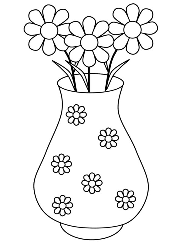 600x800 Vases Of Flowers Coloring Pages To Color