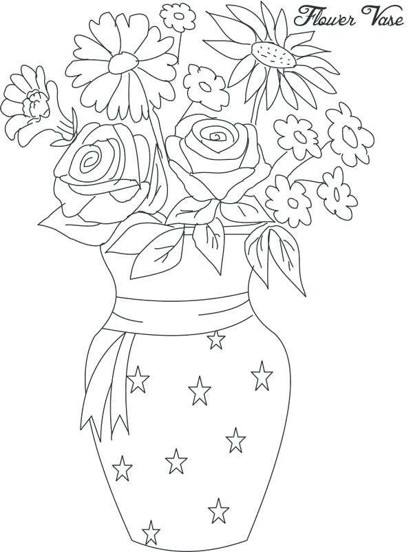 600x801 Coloring Flower Vase Coloring Pages