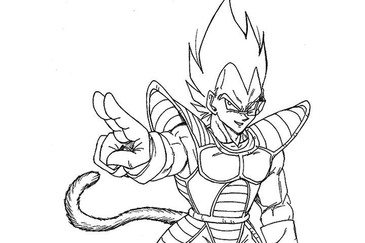 720x480 Vegeta Coloring Pages