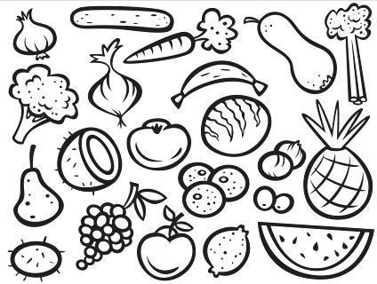 424x320 Preschool Fruit And Vegetable Coloring Pages