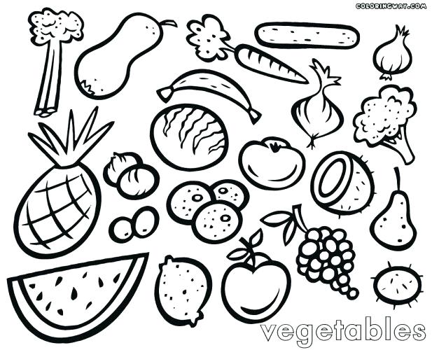 617x500 Fruit And Vegetable Coloring Pages Printable