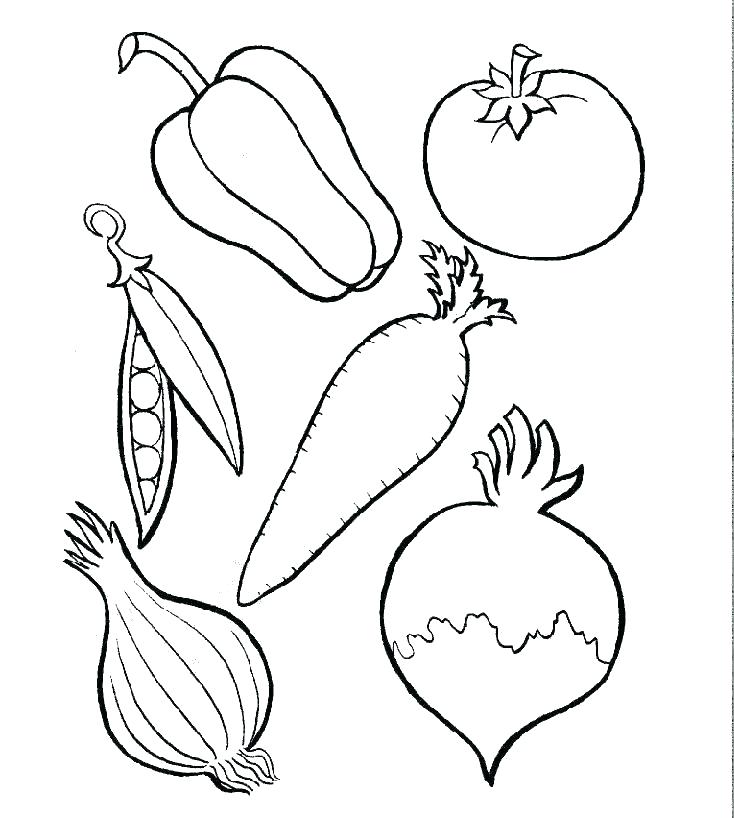 734x818 Coloring Pages Of Fruits And Vegetables Fruits And Vegetables